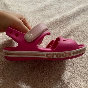 Crocs sandals pink toddler size 8